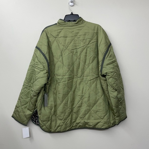 NWT BLANKNYC Reversible Quilted Jacket Olive Green Black Floral Oversized XL - Picture 4 of 10